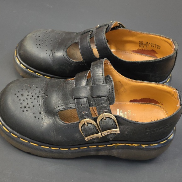 Dr. Martens VTG Dark Navy Double T Strap Mary Jane 8065 /92 UK 5 (7.5-8) MIE - Picture 15 of 16
